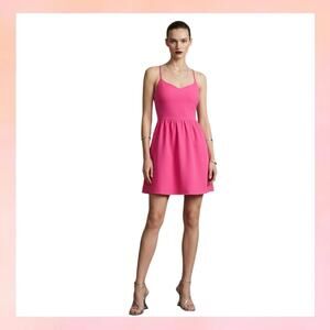 Pink Owl Hot Pink T-Back Fit & Flare Mini Dress - Size M